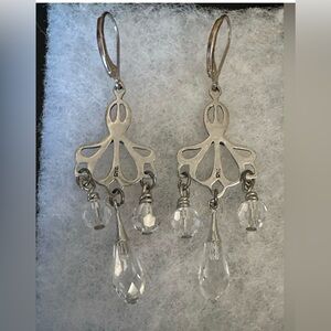 925 Sterling Silver Crystal Chandelier Earrings